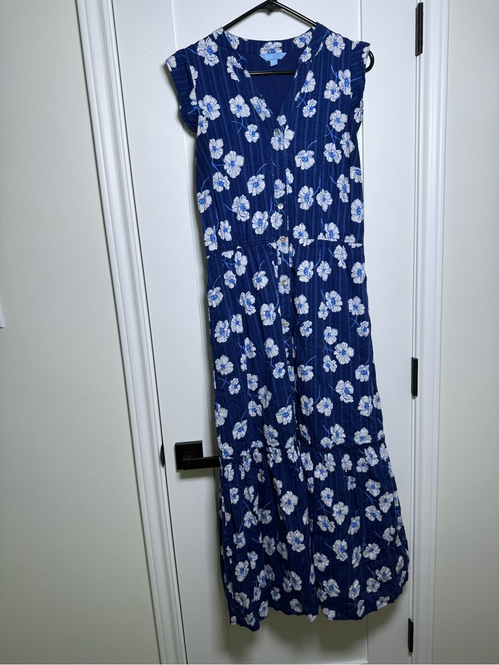 Draper James Navy and White Floral Dress